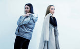 Models showcasing stylish outerwear from MaisonGrozavu, setting sustainable brand fashion standards in luxury streetwear.