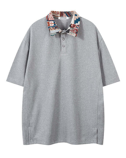 Maison Grozavu Refined Basalt Shirt in signature tone — front view showing the reinforced stitching on the hem