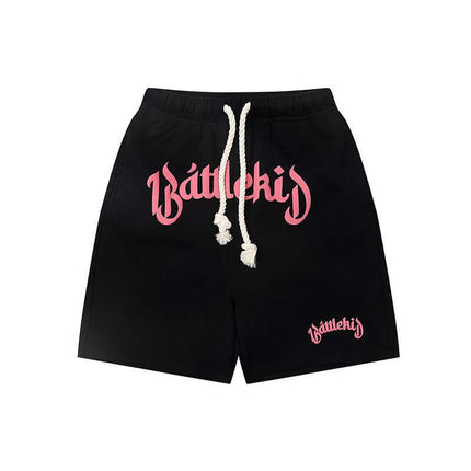 Close-up of black summer pants fabric