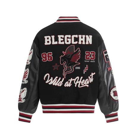 Heavy Embroidery Baseball Jacket – Thick Fit with bold design and detailed embroidery on the back.