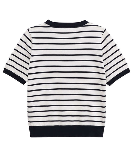 Maison Grozavu Ivory Tee Weave in signature tone — front view showing the clean back yoke detail