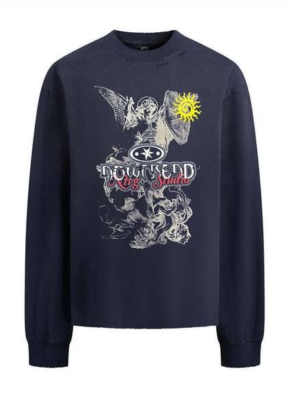 Back view of Apricot graphic long sleeve tee by Grozavu