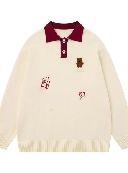 Model wearing Black polo neck sweater japanese knitwear by Grozavu