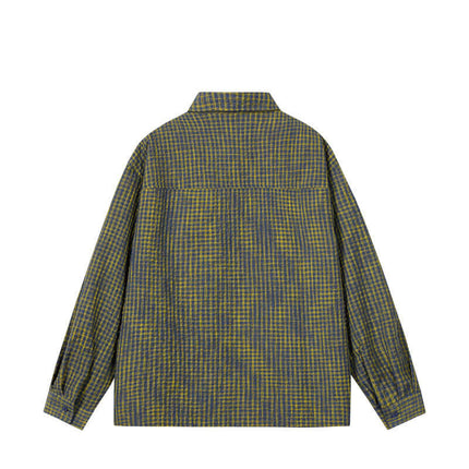 Casual Plaid Shirt – Relaxed Fit, featuring a relaxed silhouette and classic flip collar in a plaid pattern.