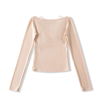 Top de Manga Larga con Encaje Torcido