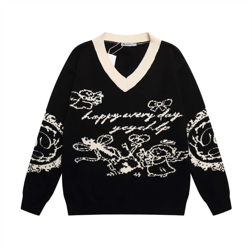 Model wearing Black mohair knit sweater large by Grozavu