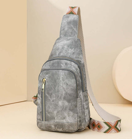 Sac de poitrine en cuir souple rétro et polyvalent