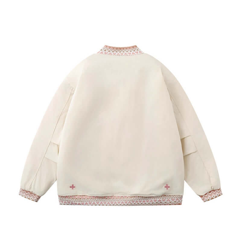 Apricot cotton jacket paneled spliced with Grozavu logo