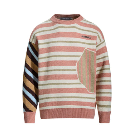 Front view of Embroidered Paneled Pullover - Grozavu brand streetwear