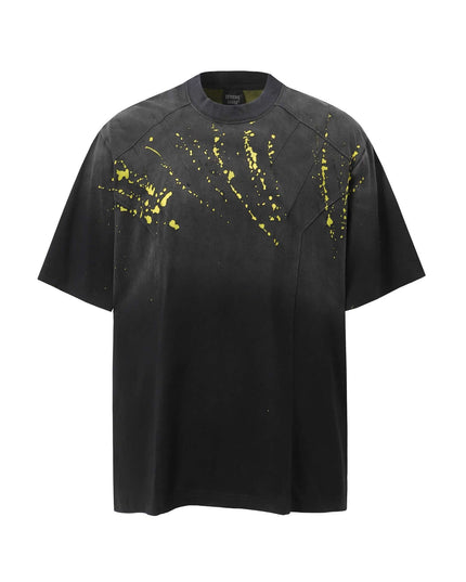Maison Grozavu Quiet Quartz Tee in signature tone — front view showing the precise sleeve cut
