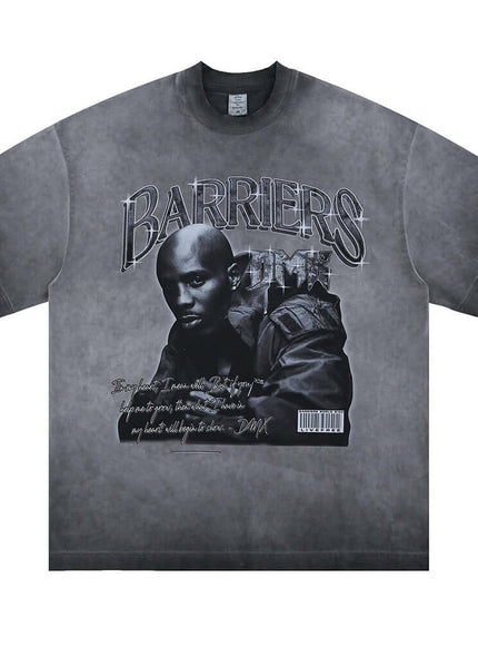 Model wearing Gray tupac tribute tee by Grozavu