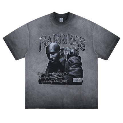 Model wearing Gray tupac tribute tee by Grozavu