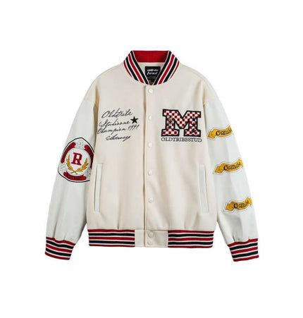 Buchstaben-Patchwork-Jacke - Lockere Passform