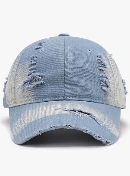 Ivory distressed adjustable cotton baseball cap with Grozavu logo