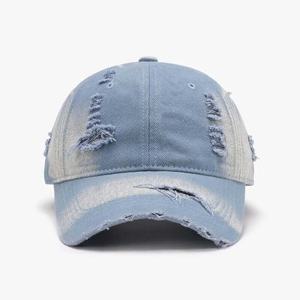 Ivory distressed adjustable cotton baseball cap with Grozavu logo