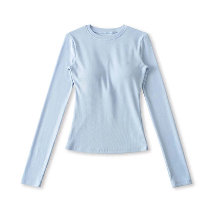 Elastic Padded Slim Fit Long Sleeve Top