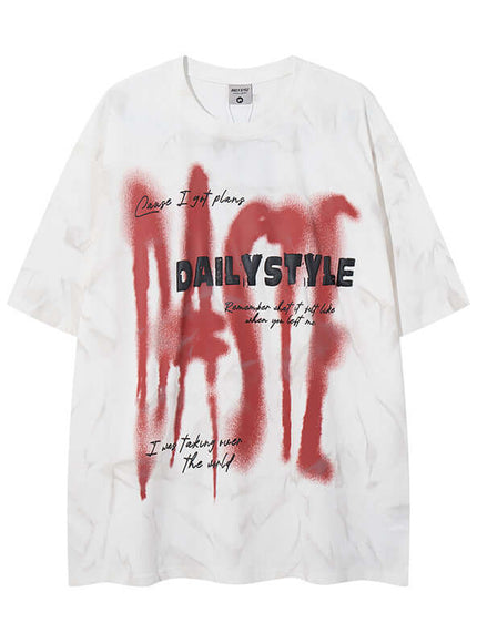 Back view of Black graffiti letter short sleeve tee by Grozavu