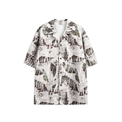Oil Painting Print Shirt - Loose Fit showcasing artistic oil painting textures and a relaxed fit.