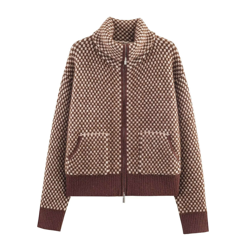 Front view of Artificial Fur Knitted Pilot - Grozavu brand streetwear