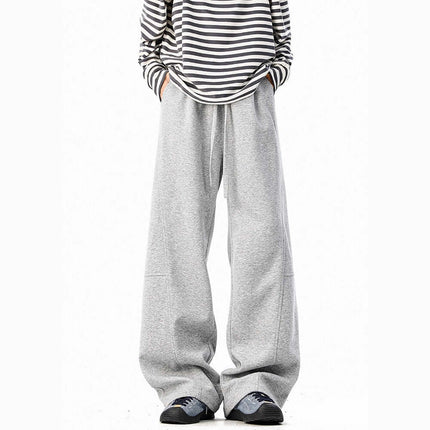 Heavyweight Wide-Leg Pants - Loose Fit in gray, featuring a relaxed fit and stylish design for casual wear.