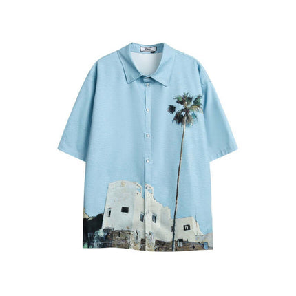 Blue outdoor shirt with Grozavu logo