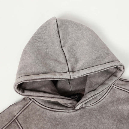 American Retro Washed Hoodie – Loose Fit with hood and soft fabric detail.