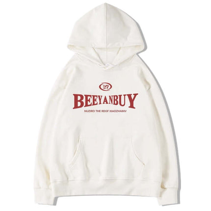 White (Lightweight) hoodie heavyweight with Grozavu logo