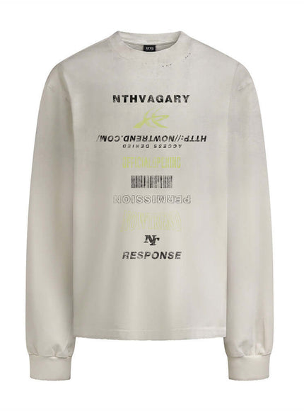 Apricot graphic long sleeve tee with Grozavu logo