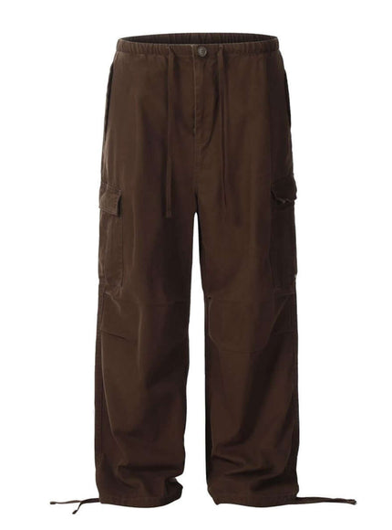 Black paratrooper work pants multiple pockets with Grozavu logo