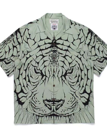 Maison Grozavu Concrete Shirt Structure in signature tone — front view showing the reinforced stitching on the hem