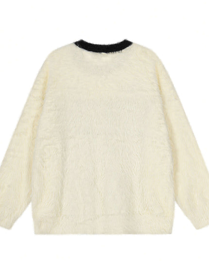 Maison Grozavu Slate Crewneck Edition in signature tone — front view showing the seamless shoulder transition