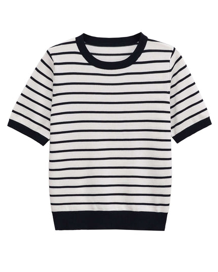 Maison Grozavu Ivory Tee Weave in signature tone — front view showing the reinforced stitching on the hem