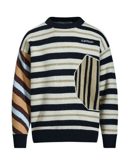 Maison Grozavu Formidable Obsidian Crewneck in signature tone — front view showing the reinforced stitching on the hem