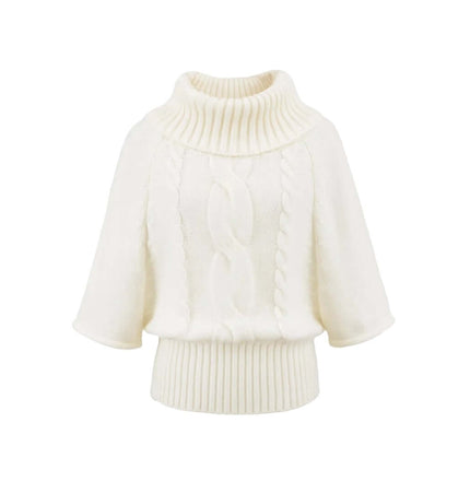 Cable Knit Cape Sweater – Loose Fit