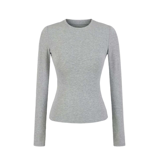 Top elastic cu umplutură, ajustat, cu mâneci lungi