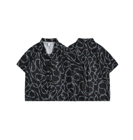 Striped Short Sleeve Shirt - Loose Fit featuring bold stripe patterns for casual and stylish everyday wear.