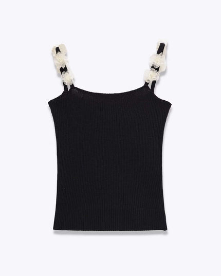 Maison Grozavu Seamless Quartz Tank in signature tone — front view showing the reinforced stitching on the hem