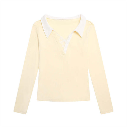 Model wearing Yellow slim paneled base layer by Grozavu