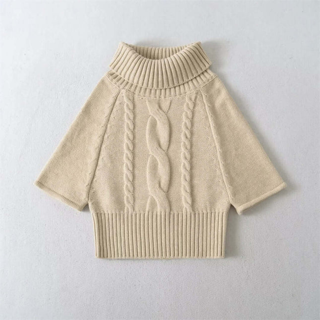 Cable Knit Cape Sweater – Loose Fit