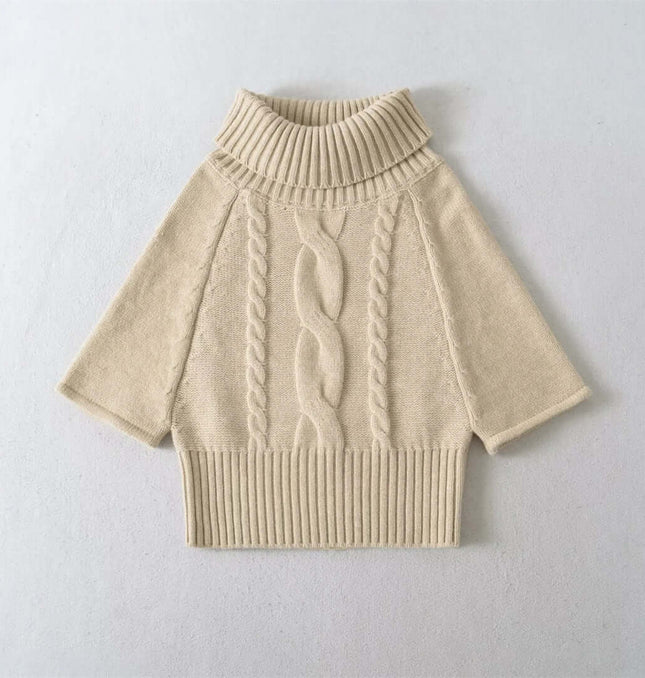 Cable Knit Cape Sweater – Loose Fit