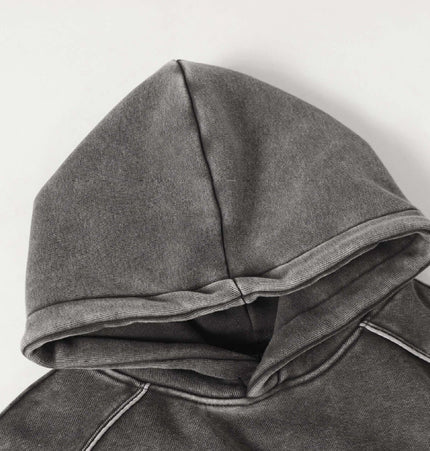 Felpa con Cappuccio Patchwork a Nastro - Vestibilità Ampia