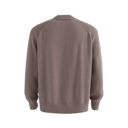 Lazy Streetwear Knit Sweater – Loose Fit, back view of comfortable unisex sweater in neutral tone.