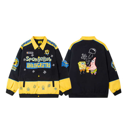 Chaqueta de béisbol a bloques de color - Corte holgado