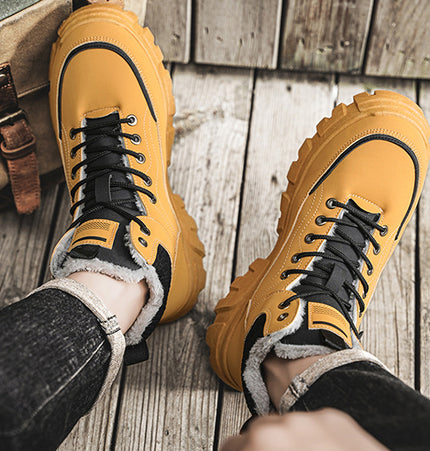 Bottes Martin en cuir suédé hautes d'hiver