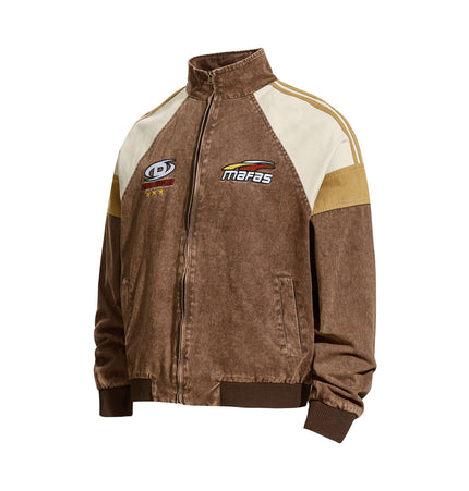 Distressed Letter Jacket –  Loose Fit