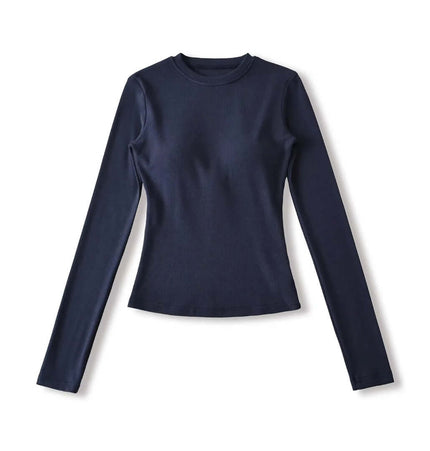 Elastisches Gepolstertes Slim Fit Langarmoberteil