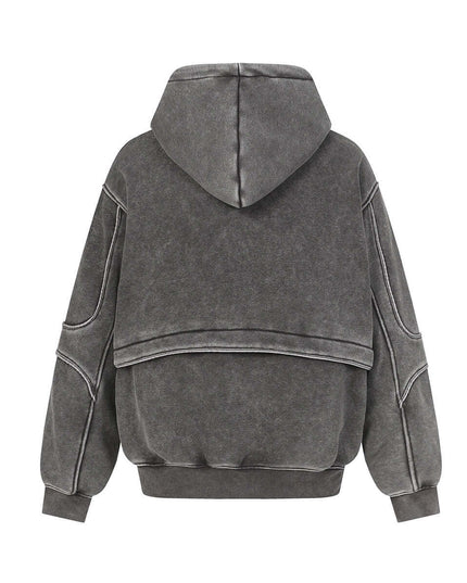 Maison Grozavu Sophisticated Quartz Hoodie in signature tone — front view showing the tailored side seam