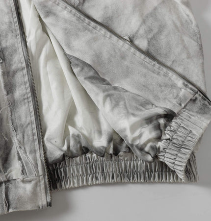 Spray Paint Spliced Jacket – Casual Fit interior view showcasing texture and design details.