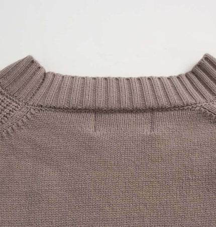 Lazy Streetwear Knit Sweater – Loose Fit back view showcasing the knit texture and neckline design.