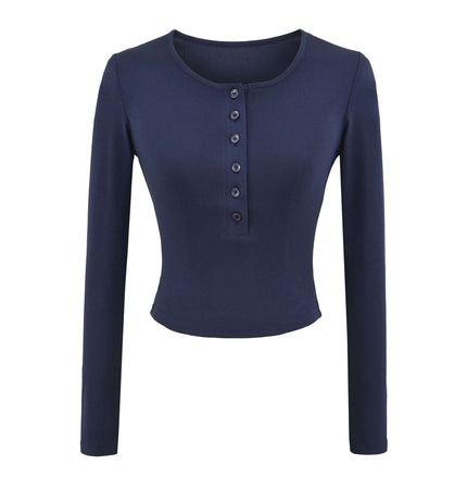 V-Ausschnitt Langarmshirt - Schmale Passform